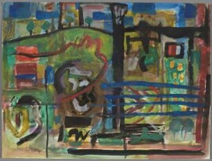 Landschaft am Rand des Gartens