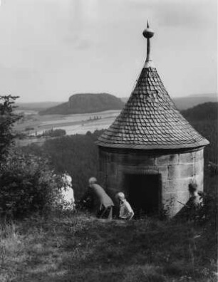 Festung Königstein. Blick von einem Wachturm zum Pfaffenstein