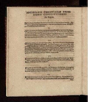 Societatis Christianae Defensionis Constitutiones seu Regulae