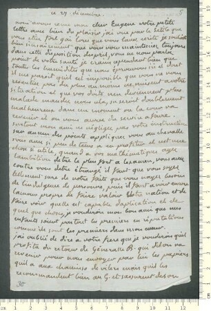 Brief von Marie-Anne Chamisso  an Eugène de Chamisso