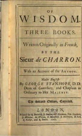 Of Wisdom : Three Books, [1]
