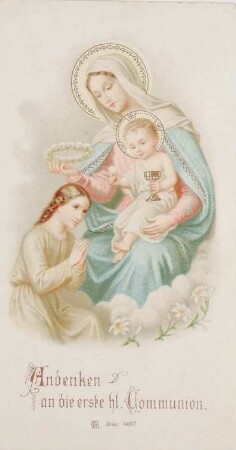 Religiöses Kärtchen: Andenken an die erste hl. Communion