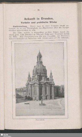 Ankunft in Dresden, Verkehr und praktische Winke