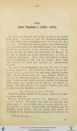 XXIII. Unter Napoleon I. (1804-1815)