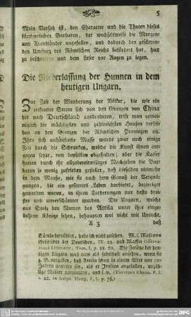 Die Niederlassung der Hunnen in dem heutigen Ungarn