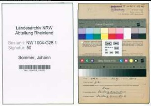 Entnazifizierung Johann Sommer , geb. 20.03.1882 (Telegr.Sekretaer)