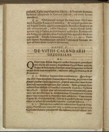 Caput V. De Vitiis Calendarii Gregoriani.