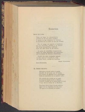 Sonetos : Rayo de luna [y] El deseo muerto [y] Entre Colores [y] Las golondrinas [y] Bajo las parras [y] La flor del aire