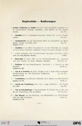 Kupferstiche – Radierungen (Nr. 1-18)
