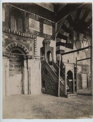 Altinbugha-al-Maridani-Moschee, Kairo: Innenansicht, Mihrab und Minbar