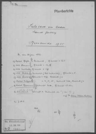 Sulzbach/Kocher mit Kohlwald und Gerabronn (Bühlerzell): Visitationsbericht mit Pfarrbericht 1955