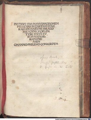 Instructio manuductionem praestans in Cartam itinerariam Mart. Hilacomili