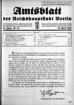 1938,15: Nr. 15, 10. April 1938