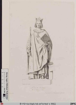 Bildnis Ludwig IX. der Heilige (Louis Saint), König von Frankreich (reg. 1226 (selbst. 1236) - 1270)