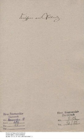 Pöllnitz, [Karl] Freiherr v., in Altenkirchen; Pöllnitz, Sophie v., in Reinheim