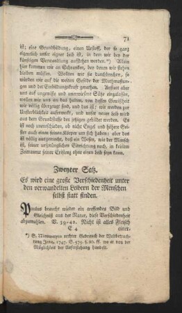 Zweyter Satz. Es wird eine große Verschiedenheit unter den verwandelten Leibern der Menschen selbst statt finden.