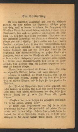 Ein Sonderling