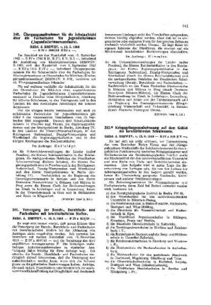 Übergangsmaßnahmen für die Schulaufsicht über die Fachschulen für Jugendleiterinnen (Jugendleiterinnenseminare) : [Amtliche Erlasse] ; [Amtlicher Teil]