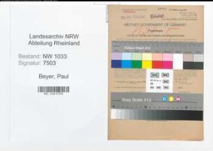 Entnazifizierung Paul Beyer , geb. 06.04.1913 (Angest.)