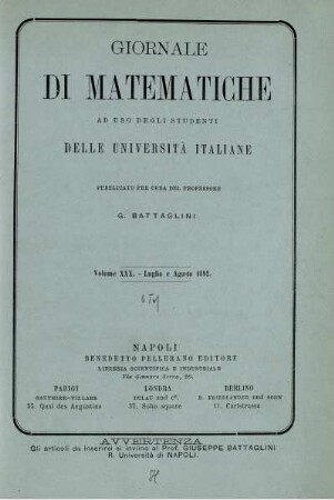 Volume XXX. - Luglio e Agosto 1892.
