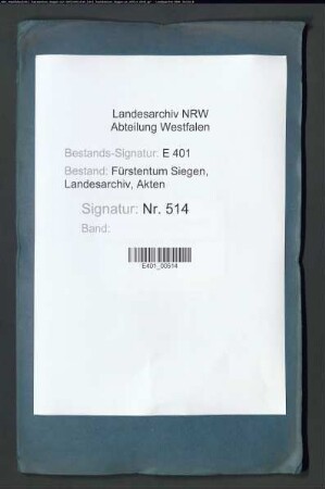 Diverse Angelegenheiten der Landesadministration Nassau-Siegens