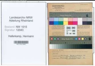 Entnazifizierung Hermann Haferkamp , geb. 01.03.1901 (Arbeiter)