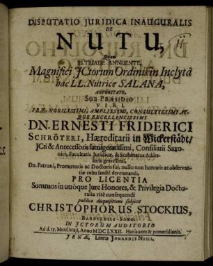 Disputatio Iuridica Inauguralis De Nutu