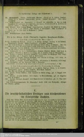 K. Die deutsch-katholischen Prediger und Kirchendiener im Königreiche Sachsen