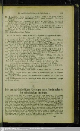 K. Die deutsch-katholischen Prediger und Kirchendiener im Königreiche Sachsen
