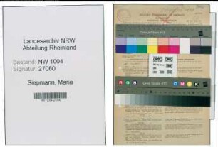 Entnazifizierung Maria Siepmann , geb. 19.02.1898 ()