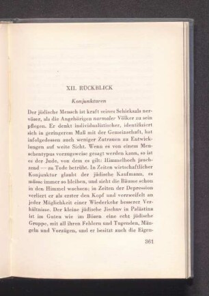 XII. Rückblick