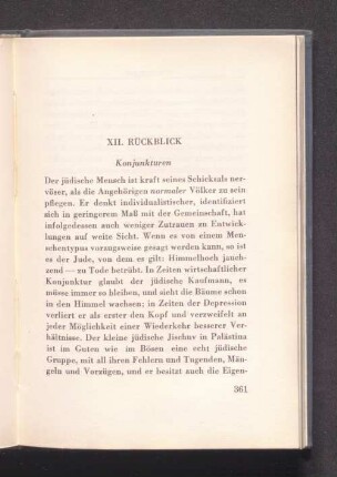 XII. Rückblick