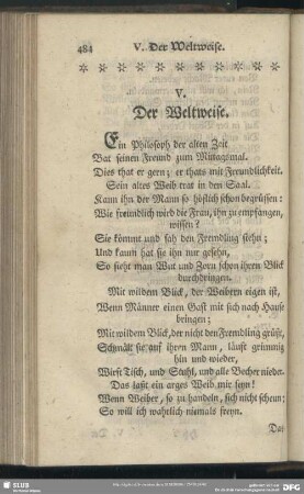 V. Der Weltweise