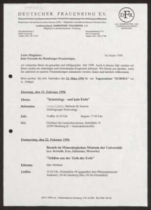 Programme des Hamburger Frauenrings