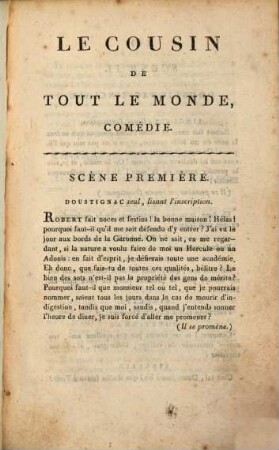 Le cousin de tout le monde : comédie en un acte et en prose