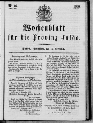 Nr. 46, Ausgabe vom 15. November 1856