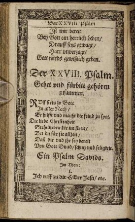 Der XXVIII. Psalam. - Der XXXVI. Psalm.