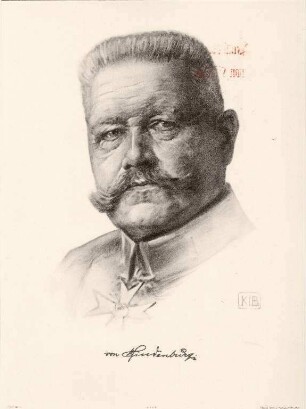 Ehrenbürger der Stadt Karlsruhe. Paul von Hindenburg (02.10.1847-02.08.1934); Reichspräsident; Ehrenbürger seit 26.03.1915