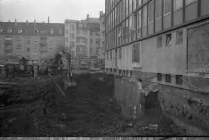 Auffindung einer Fliegerbombe aus dem Zweiten Weltkrieg anlässlich der Errichtung des Erweiterungsgebäudes der Aachener und Münchener Lebensversicherung am Bahnhofplatz