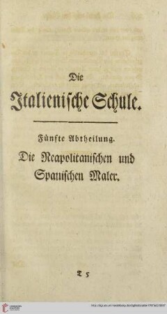 Fuenfte Abtheilung: Die Neapolitanischen und Spanischen Maler