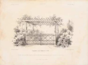 Eingangstor zum Stadtgarten, Köln: Perspektivische Ansicht (aus: Architektonisches Skizzenbuch, H. 84/2, 1867)