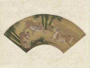 Tiger und Leopard zwischen Bambus