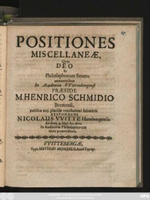 Positiones Miscellaneae