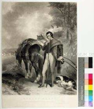 Porträt des schottischen Dichters Robert Burns nach einem Gemälde von Charles Hancock