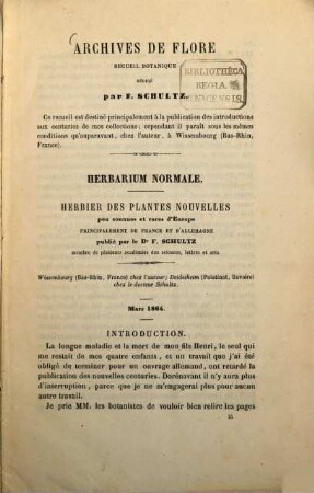 Herbier des plantes nouvelles : peu connues et rares d'Europe principalement de France et d'Allemagne, [1]