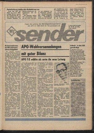 Betriebszeitung 'WF-Sender', Nr.42/1978 (3. Novemberausgabe 1978)