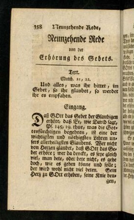 358-409, Neunzehende Rede von der Erhörung der Gebete