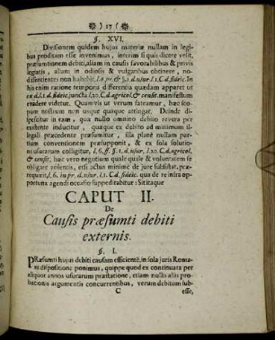 Caput II. De Causis præsumti debiti externis.