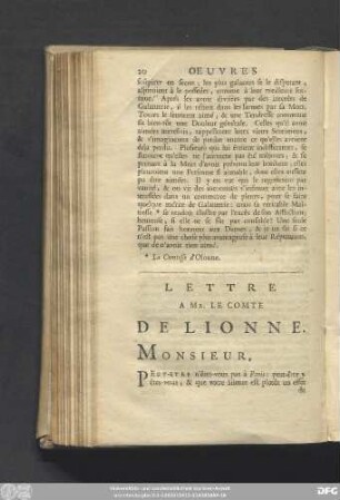 Lettre A Mr. Le Comte De Lionne.
