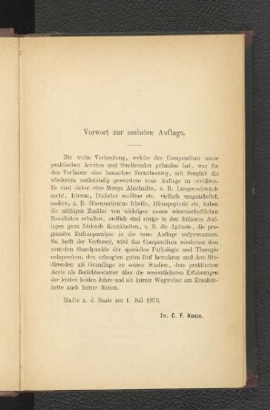 Vorwort zur sechsten Auflage.